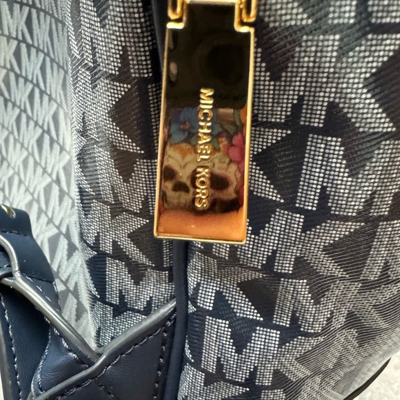 Michael Kors Navy and Gray Logo Backpack - Picture 7 of 12